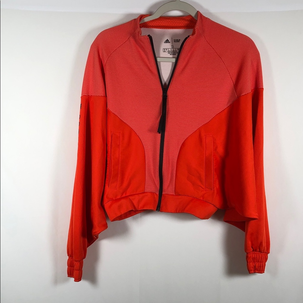 Adidas x Karlie Kloss‎ Cover Up Jacket Sz S In Active Orange/Black